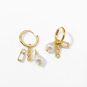Make‎ A Change earrings, Golden ~ Touchstone Crystal by Swarovski